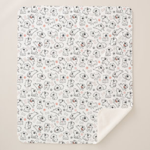 Couverture Sherpa Bull Terrier Amoureux des chiens Motif sans coutur