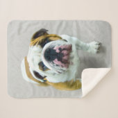 Couverture Sherpa Bulldog Painting - Joli art original chien (Devant (Horizontal))