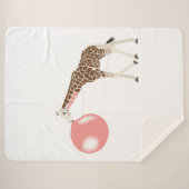 Couverture Sherpa Bulle de gomme Giraffe soufflante bulle (Devant (Horizontal))