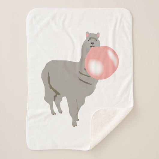 Couverture Sherpa Bulle de gomme Llama soufflant bulle (Devant)
