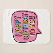 Couverture Sherpa Bulle Joyeux Anniversaire (Devant (Horizontal))