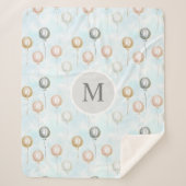 Couverture Sherpa bulles d'aquarelle en monogramme ciel (Devant)