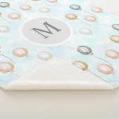 Couverture Sherpa bulles d'aquarelle en monogramme ciel (3/4)