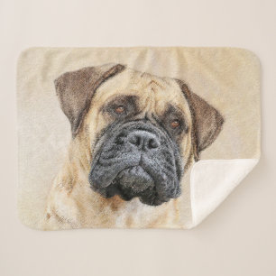 Couverture Sherpa Bullmastiff Painting - Cute Original Dog Art
