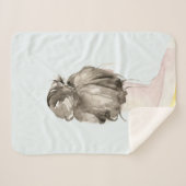 Couverture Sherpa Bun de noeud de cheveux Brown (Devant (Horizontal))