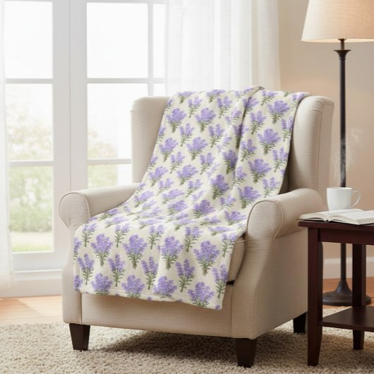 Couverture Sherpa Bunches Provence Lavender