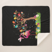 Couverture Sherpa Bunny Flamingo Easter | Cute Flamingo Lovers (Devant (Horizontal))
