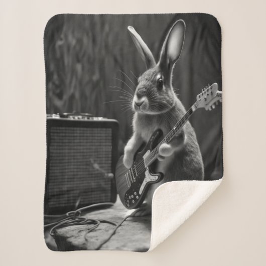 Couverture Sherpa Bunny Jouer une guitare (Devant)