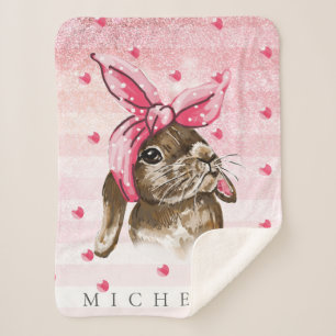 Couverture Sherpa Bunny Main peinte parties scintillant personnalisé