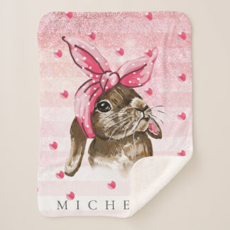 Couverture Sherpa Bunny Main peinte parties scintillant personnalisé