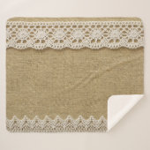 Couverture Sherpa Burlap, dentelle texture tissu. (Devant (Horizontal))