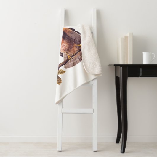 Couverture Sherpa Buse à épaulettes roux Audubon Oiseau de proie (En situation)