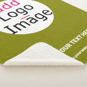 Couverture Sherpa Business Chic Minimal Personnalisable Olive Green (3/4)