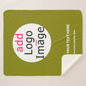 Couverture Sherpa Business Chic Minimal Personnalisable Olive Green (Devant (Horizontal))