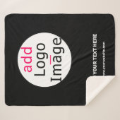 Couverture Sherpa Business Chic Personnalisable noir blanc minimal (Devant (Horizontal))