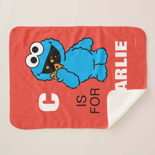 Couverture Sherpa C est pour Cookie Monster | Ajouter Votre Nom (Devant (Horizontal))