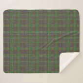 Couverture Sherpa Cabane Tartan Vert Forêt (Devant (Horizontal))