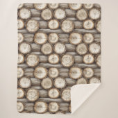 Couverture Sherpa Cabine de bois Noël (Devant)