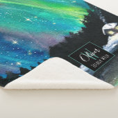 Couverture Sherpa Cabine d'hiver Aurora Northern Lights | Monogramme (3/4)