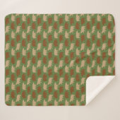Couverture Sherpa Cabine Motif d'ours vert (Devant (Horizontal))