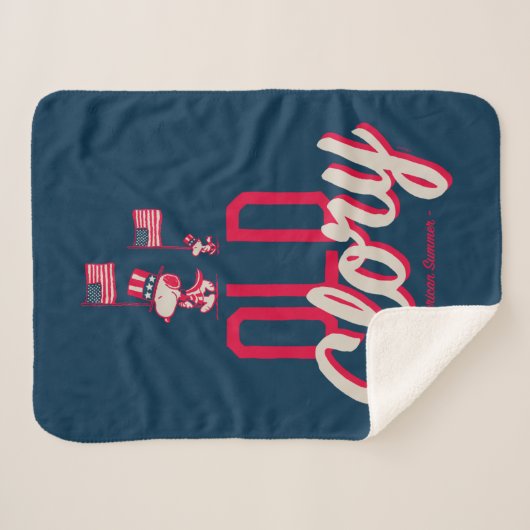 Couverture Sherpa cacahuètes | American Summer Old Glory (Devant (Horizontal))