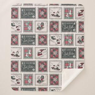 Couverture Sherpa cacahuètes Ancien Motif de traîneau