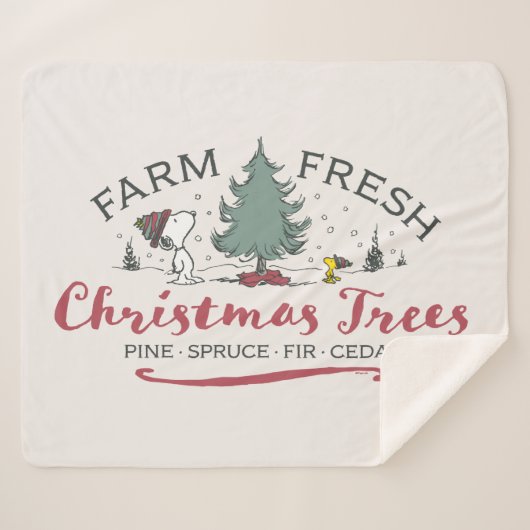Couverture Sherpa cacahuètes | Arbres de Noël frais de ferme (Devant (Horizontal))