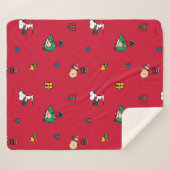 Couverture Sherpa cacahuètes | Cadeau de Noël Rouge (Devant (Horizontal))