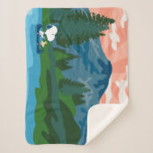 Couverture Sherpa cacahuètes | Canoë Snoopy & Woodstock (Devant)