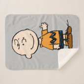 Couverture Sherpa cacahuètes | Charlie Brown (Devant (Horizontal))