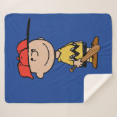 Couverture Sherpa cacahuètes | Charlie Brown Baseball Smile (Devant (Horizontal))