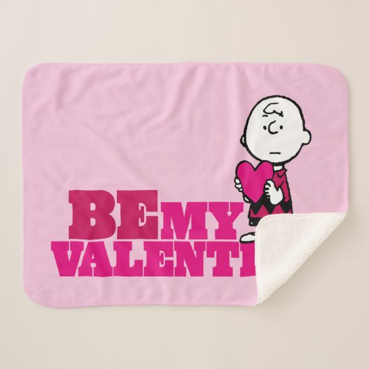 Couverture Sherpa cacahuètes | Charlie Brown Soyez ma Saint Valentin (Devant (Horizontal))