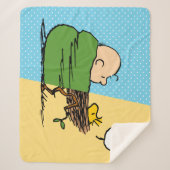 Couverture Sherpa cacahuètes | Charlie Brown & Woodstock Half & Half (Devant)