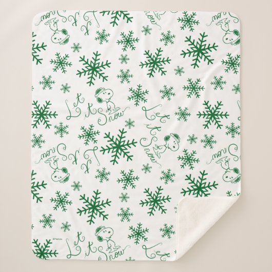 Couverture Sherpa cacahuètes | Christmas Snoopy Let It Snow Motif (Devant)