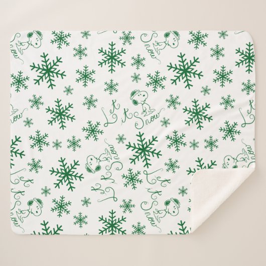 Couverture Sherpa cacahuètes | Christmas Snoopy Let It Snow Motif (Devant (Horizontal))