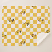 Couverture Sherpa cacahuètes | Drapeau À damiers bois (Devant (Horizontal))