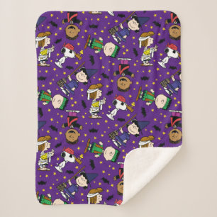 Couverture Sherpa cacahuètes Happy Halloween Motif