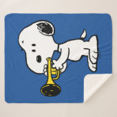 Couverture Sherpa cacahuètes | Joueur de trompette Snoopy (Devant (Horizontal))