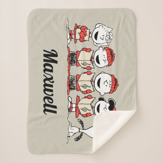 Couverture Sherpa cacahuètes | Joyeux Noël | Ajouter Votre Nom (Devant)