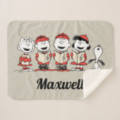 Couverture Sherpa cacahuètes | Joyeux Noël | Ajouter Votre Nom (Devant (Horizontal))