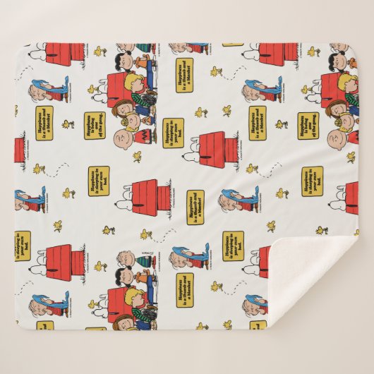 Couverture Sherpa cacahuètes | Le bonheur, c'est... (Devant (Horizontal))