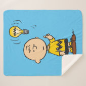 Couverture Sherpa cacahuètes | L'idée de l'ampoule de Charlie Brown (Devant (Horizontal))