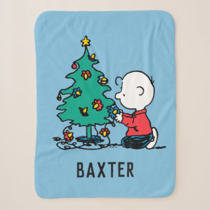 Couverture Sherpa cacahuètes Lumières de Noël Brown Charlie