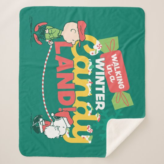 Couverture Sherpa cacahuètes | Marcher Dans Un Pays De Bonbons D'Hiv (Devant)