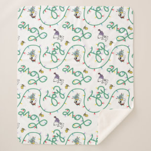 Couverture Sherpa cacahuètes Motif d'amour de Noël brillant et bri