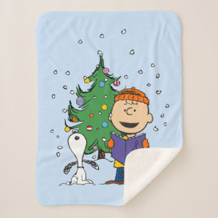 Couverture Sherpa cacahuètes Noël