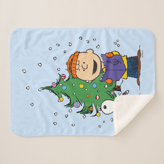 Couverture Sherpa cacahuètes | Noël (Devant (Horizontal))