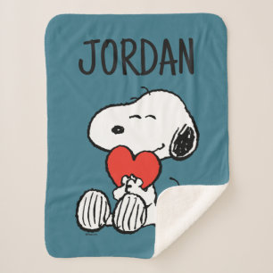 Couverture Sherpa cacahuètes   Saint Valentin   Snoopy Heart Hug
