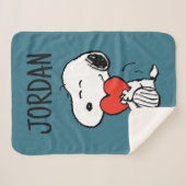 Couverture Sherpa cacahuètes | Saint Valentin | Snoopy Heart Hug (Devant (Horizontal))
