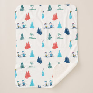 Couverture Sherpa cacahuètes Ski d'hiver Motif des pistes